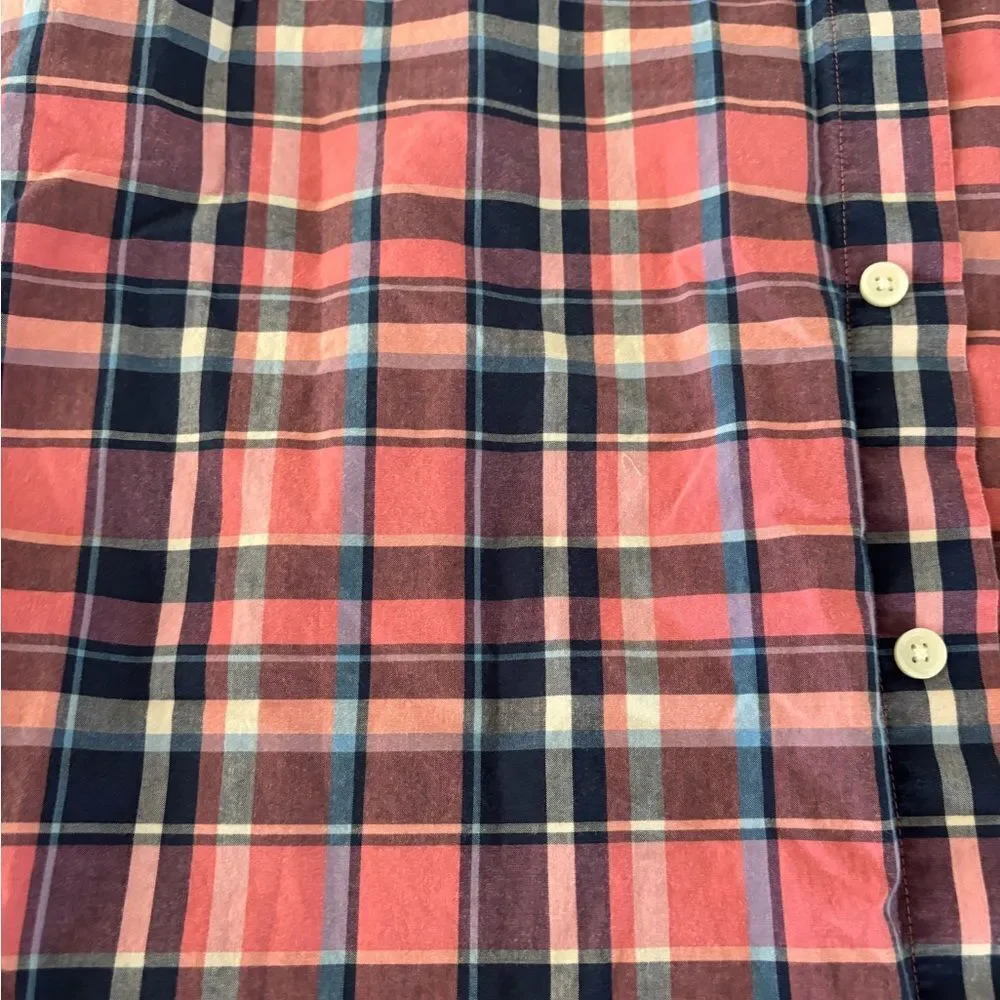 Banana Republic Pink and Blue Plaid Shirt